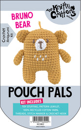 Knitty Critters - Pouch Pals I Bruno Bear | DIY Amigurumi Crochet Kit